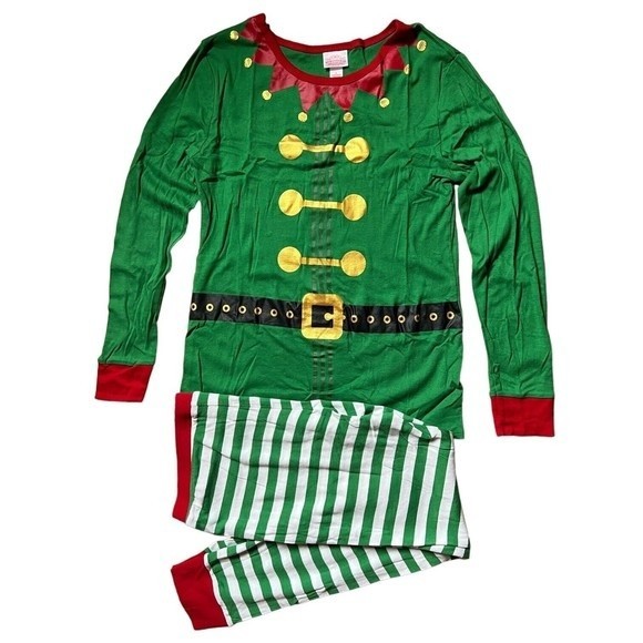 Wondershop Women's Elf Pajama Set Size L 2 Piece Matching Family Christmas PJs - Picture 2 of 8
